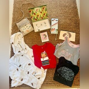 Huge Lot for Hedgehog Lovers! Jewelry, Purse, Pens, Lock Box Girls 10/12 Clothes